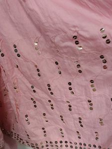 Pink Sequined Kurta Set