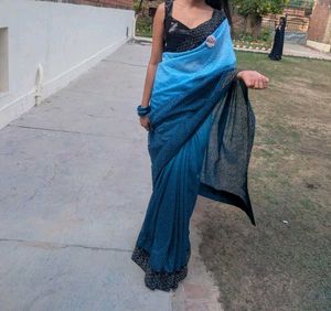 Stunning Blue Ombre Saree