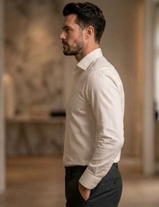 Men's Classic Cream Dress Shirt