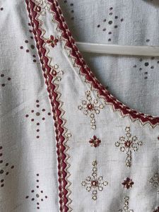 Nice Cotton Kurta With Embroidery In Front