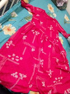 Vibrant Pink Printed Kurta
