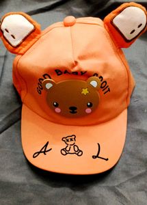 Cute Orange Bear Baby Cap