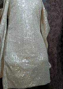 Sequin Cold Shoulder Dress