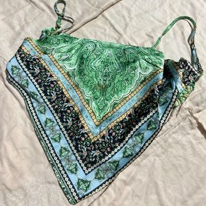 Green Patterned Cami Top