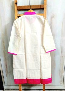 Elegant Pink &amp; offWhite Kurti-Size-38-40