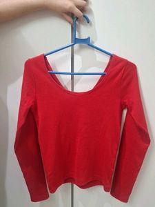 Red Long Sleeve Top