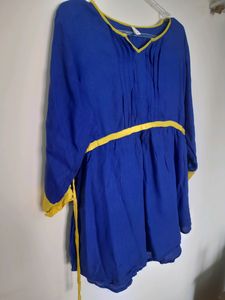 Blue Top With Yellow Border.