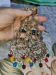 Exquisite Multi-Color Beaded Jhumka Earrings
