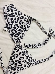 Leopard Print Halter Bikini Top