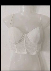 White Corset Style Bra Top