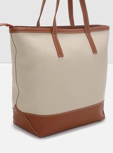 Max Beige &amp; Brown Colourblocked Tote Bag