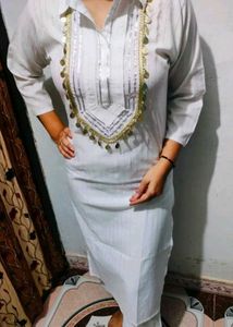 Elegant White Kurti Set
