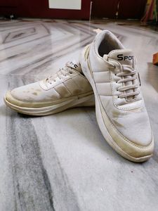 White Adidas Shark Sole Shoes,Size UK 6-7