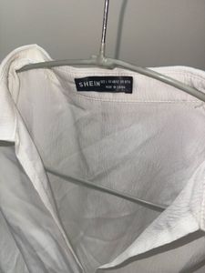 SHEIN Chic White Twisted Front Shirt