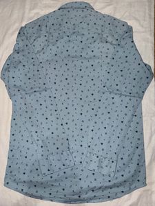 Men's Light Blue cotton Floral Print Shirt