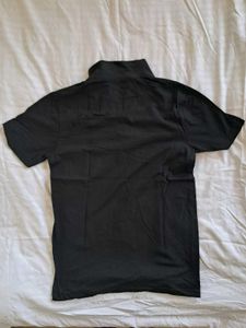 Men's Black Zip Neck T-Shirt