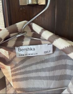 SALE DROP BERSHKA zebra printed sheer shirt