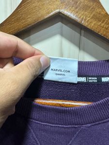 Marvel Crewneck Purple Long Sleeves Sweatshirt
