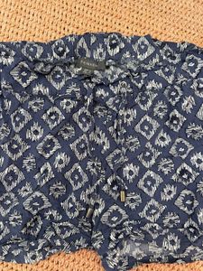 Women's Navy Blue Patterned Shorts