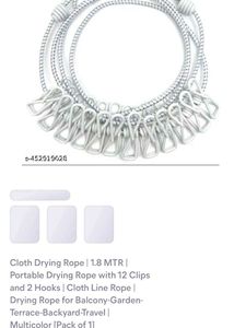 Elastic Clothesline with Clothespins