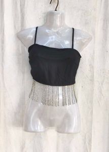 Sparkly Fringe Crop Top