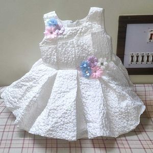 Adorable Baby Girl's White Frock