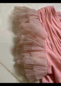 Chic Cover Story  Pink Pleated Tulle Top