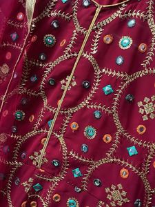 magenta Kurta Set with Dupatta