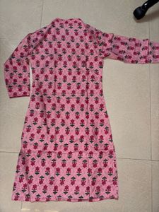 Pink Floral Printed Kurta