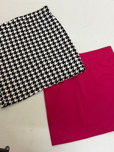 Houndstooth Print Skirt(combo of 3)