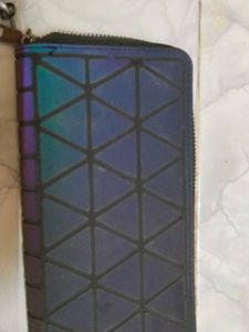Geometric Prism Wallet with Wrist Strap