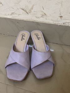 Stylish Lavender Heeled Mules