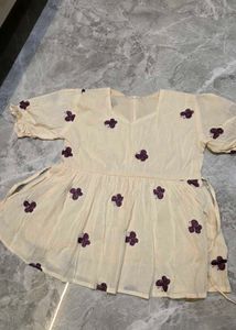 Cream Butterfly Print Tunics