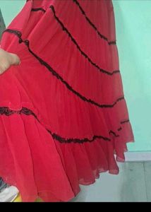 Elegant Red Tiered Maxi Dressn of 1