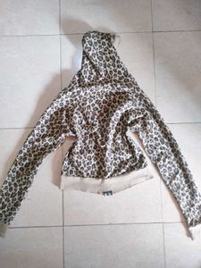 y2k Leopard Print Zip-Up Hoodie coverup