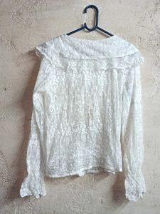 Partywear Vintage Lace Blouse Shirt Sheer