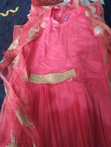 Pink Anarkali Gown Dress, With Jacket