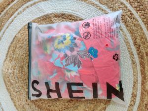 SHEIN V-Back Ruffle High Low Floral Dress