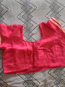 Pink &amp; Red Tie-Dye Saree