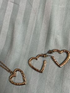 Heart Necklace and Earring Set