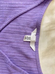 Lilac Ribbed Cropped Cardigan