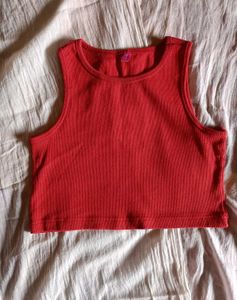 Vibrant Red Crop Top