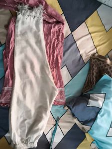 Pink Striped Kurta and pant set