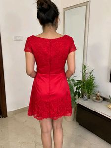 Elegant Red Lace Dress