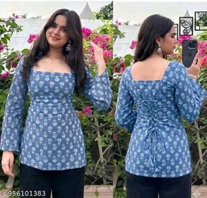 Blue Floral Kurti _All size