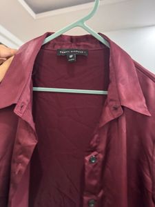 Satin Button-Up Shirt