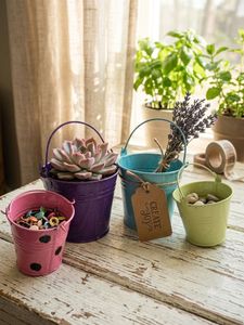 Set of 4 Mini Decorative Buckets