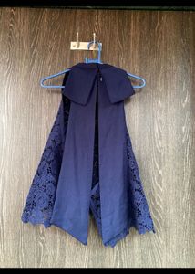 Elegant Navy Lace Blouse
