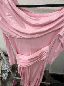 Chic Off-Shoulder Pink Dress