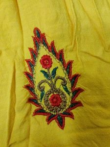 Yellow Kurta Set with Embroidered Detail